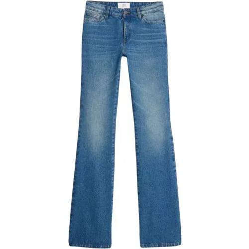 Stilvolle Blaue Baumwoll-Bootcut-Jeans , Damen, Größe: W27 - Ami Paris - Modalova
