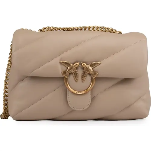 Gepolsterte Schultertasche mit Kette in Gold - pinko - Modalova