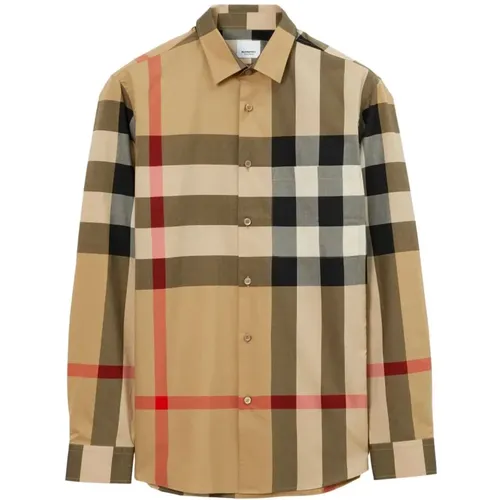 Archiv Beige Karo Hemd , Herren, Größe: L - Burberry - Modalova