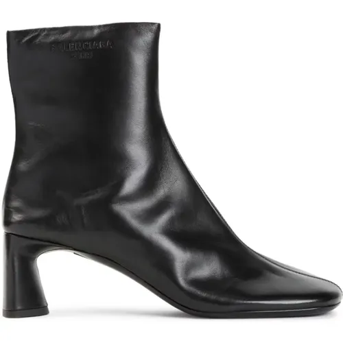 Leather Logo Boots Zip Closure , female, Sizes: 7 UK, 3 UK, 4 UK, 5 UK, 6 UK - Balenciaga - Modalova