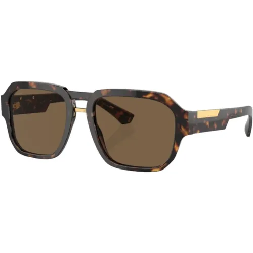 Men's Sunglasses Square Style Havana , male, Sizes: 56 MM - Dolce & Gabbana - Modalova