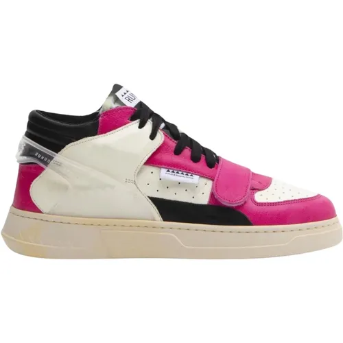 Rosa Leder Sneakers mit Memory Gel - RUN OF - Modalova