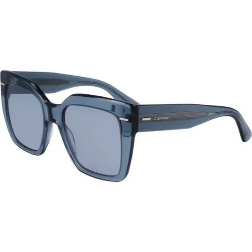 Blaue Avio Sonnenbrille , Damen, Größe: 54 MM - Calvin Klein - Modalova