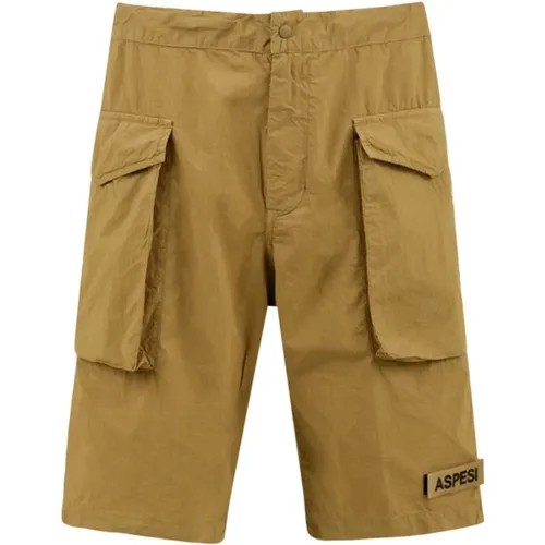 Leinen Bermuda Shorts mit Taschen , Herren, Größe: L - Aspesi - Modalova