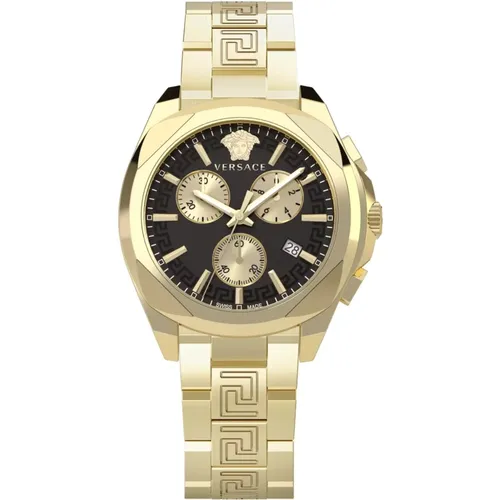 Chrono Lady Gold Edelstahl Uhr - Versace - Modalova