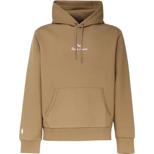 Brauner Logo-bestickter Sweatshirt-Kapuze , Herren, Größe: XL - Ralph Lauren - Modalova