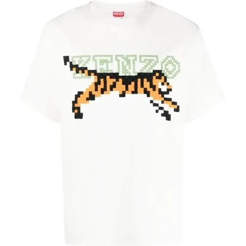 Pixel Print Men`s T-Shirt - , male, Sizes: L, XS, S - Kenzo - Modalova