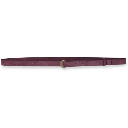 Luna Suede Belt with Crescent Buckle , female, Sizes: ONE SIZE - Cortana - Modalova