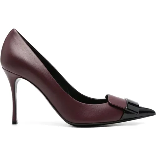 Weinrote Stiletto-Absatz Slip-On Schuhe - Sergio Rossi - Modalova