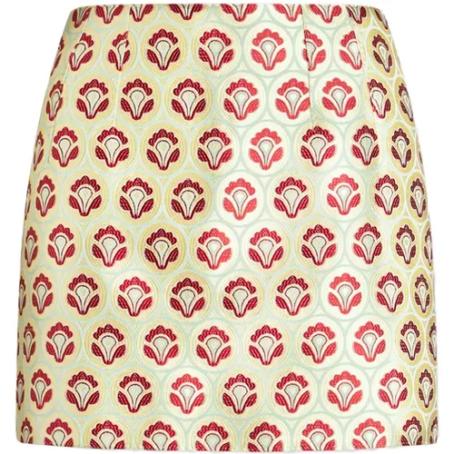 Yellow Silk Mini Skirt Aurea Pattern , female, Sizes: 2XS - ETRO - Modalova