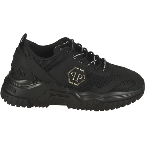 Schwarze flache Schuhe stilvolles Design , Herren, Größe: 42 EU - Philipp Plein - Modalova