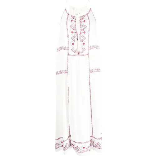 Embroidered Cotton Dress with Lace-Up Front , female, Sizes: XS - Isabel Marant Étoile - Modalova