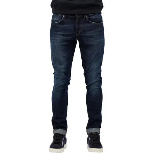 Dunkle Denim Skinny Jeans mit Stretch , Herren, Größe: W30 - Dondup - Modalova