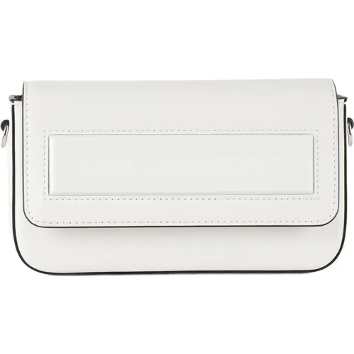 Leather and faux leather shoulder bag Ikon SM Flap , female, Sizes: ONE SIZE - Karl Lagerfeld - Modalova
