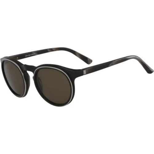 Stylische Ck8571S-001 Sonnenbrille in Schwarz/Braun - Calvin Klein - Modalova