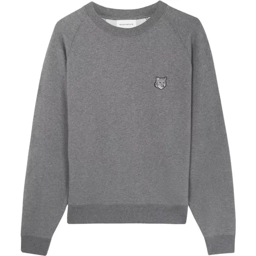 Fox Head Patch Baumwoll-Sweatshirt - Maison Kitsuné - Modalova