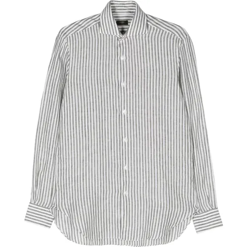 Striped Cotton Shirt Made in Italy , male, Sizes: XL, L, 2XL - Barba - Modalova