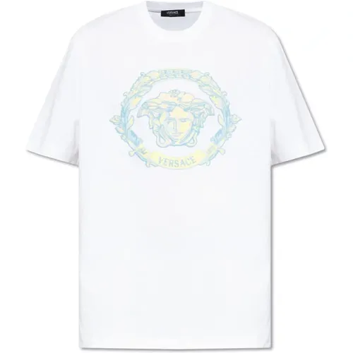 T-Shirt mit Logo , Herren, Größe: 2XL - Versace - Modalova