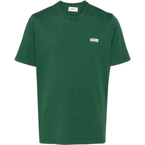 Grüne T-Shirts und Polos mit Logoed Patch , Herren, Größe: L - Autry - Modalova