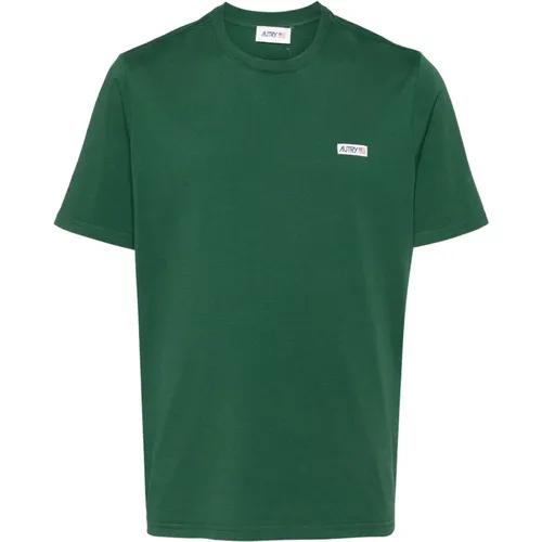 Grüne T-Shirts und Polos mit Logoed Patch , Herren, Größe: XL - Autry - Modalova