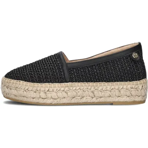 Schwarze Espadrilles mit Jute-Plateau , Damen, Größe: 38 EU - Red Rag - Modalova