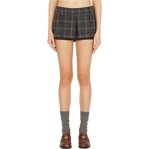 Short Tartan Mini Shorts , female, Sizes: S - Miu Miu - Modalova