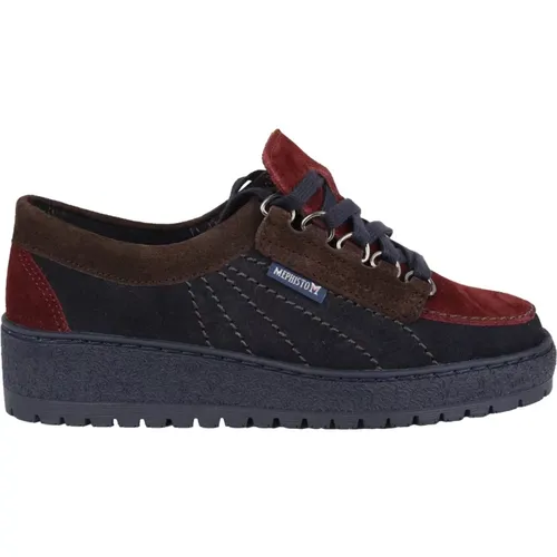 Lady' Schnürsneaker - Dunkelblau Mix , Damen, Größe: 39 1/2 EU - mephisto - Modalova