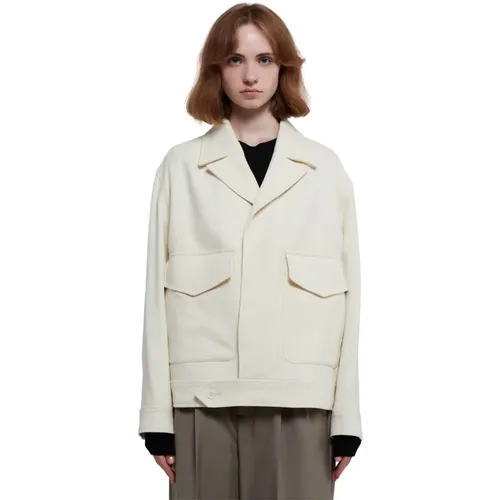 Oversized Wool Jacket with Lapel Collar , female, Sizes: L - Ami Paris - Modalova