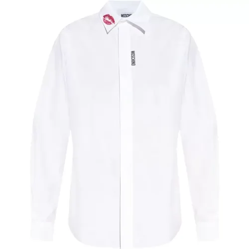 Casual Hemd mit Einzigartigen Lippenstift Details , Herren, Größe: 2XL - Moschino - Modalova