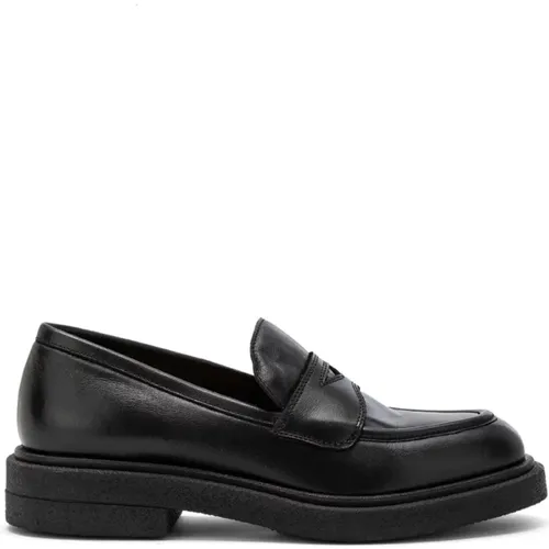Schwarze Clam Loafers , Damen, Größe: 38 EU - Carmens - Modalova