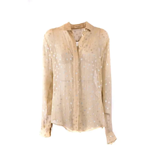 Casual Cotton Shirt , female, Sizes: M - Saint Laurent - Modalova