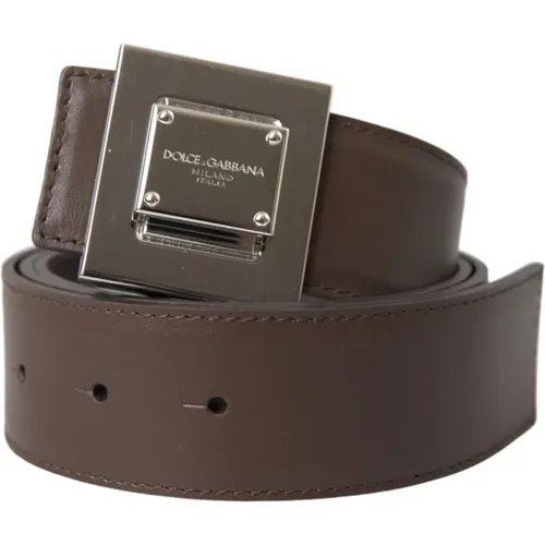 Leather Belt with Metal Buckle , female, Sizes: 80 CM - Dolce & Gabbana - Modalova