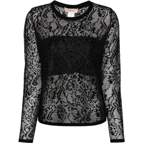 Schwarzer Sweatshirt Aw24 Damenmode , Damen, Größe: M - Twinset - Modalova