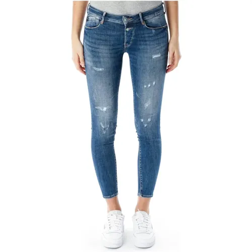 Fino Cropped Skinny Fit Low Waist Jeans , Damen, Größe: W26 - Le Temps Des Cerises - Modalova