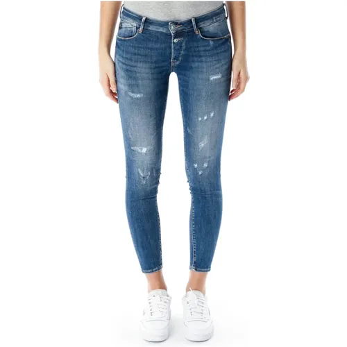 Fino Cropped Skinny Fit Low Waist Jeans , Damen, Größe: W28 - Le Temps Des Cerises - Modalova