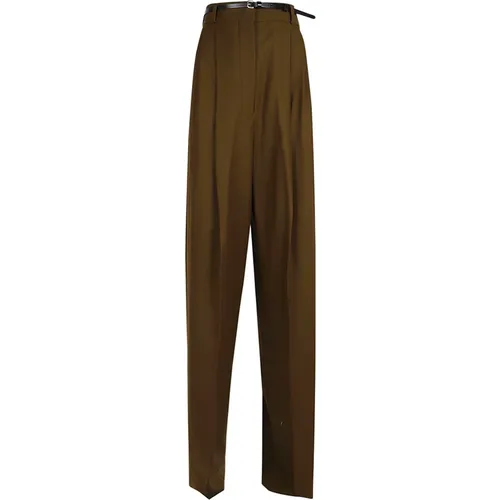 Braune Lange Hose , Damen, Größe: 2XS - Max Mara - Modalova