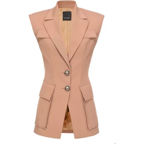 Twill Waistcoat Sleeveless Jacket , female, Sizes: 2XS, XS - pinko - Modalova