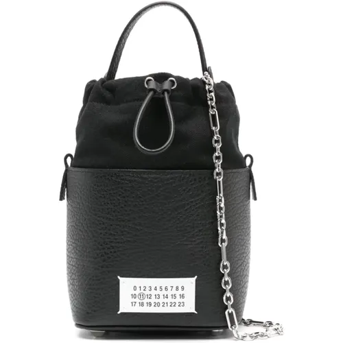 Leather Bucket Bag , female, Sizes: ONE SIZE - Maison Margiela - Modalova