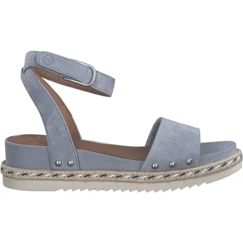 Leather Flat Sandals for Women , female, Sizes: 3 UK, 7 UK, 5 UK, 8 UK, 4 UK, 6 UK - tamaris - Modalova