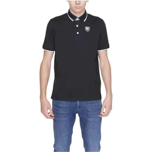Cotton Polo Shirt with Button Fastening , male, Sizes: L, M, XL - Blauer - Modalova