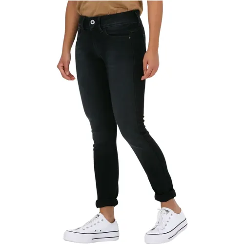 Graue Skinny Jeans Lynn Mid , Damen, Größe: W28 L32 - G-Star - Modalova
