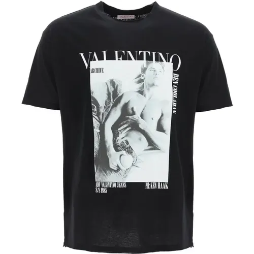 Archive Print T-shirt , male, Sizes: XL - Valentino - Modalova