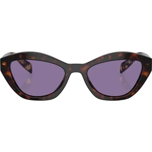 Butterfly Sunglasses with Purple Mirrored Lenses , unisex, Sizes: 52 MM - Prada - Modalova