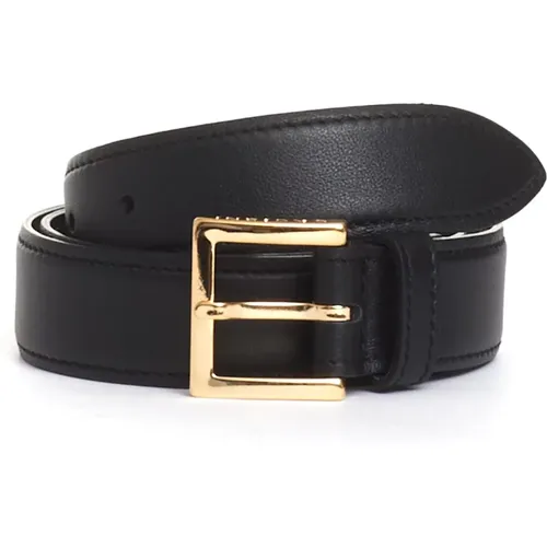 Belt with square gold buckle , female, Sizes: 85 CM - Orciani - Modalova