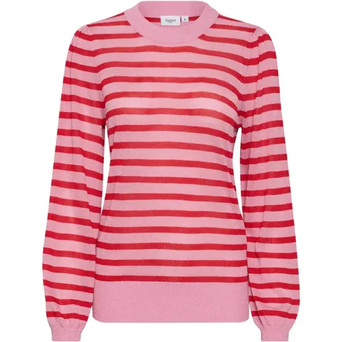 Glitzer Pullover Strick Pink Frosting , Damen, Größe: S - Saint Tropez - Modalova