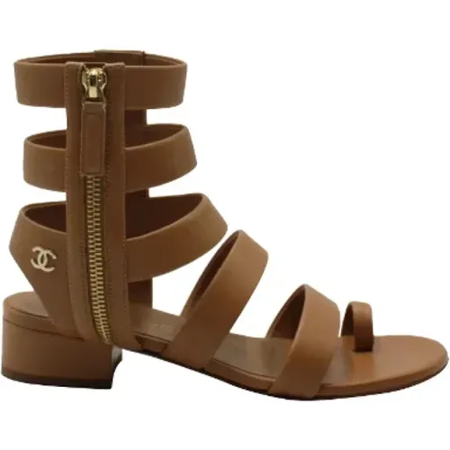 Leather Gladiator Sandals , female, Sizes: 3 UK - Chanel Vintage - Modalova