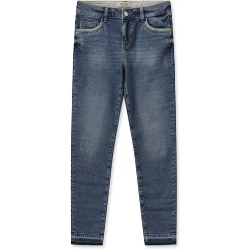 Slim-Fit Mateos Jeans mit Bestickten Details , Damen, Größe: W27 - MOS MOSH - Modalova