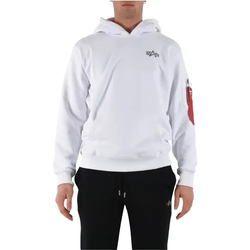 Signatur Hoodie mit Fronttasche , Herren, Größe: S - alpha industries - Modalova