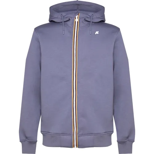 Zip Hooded Sweatshirt Jacket Grey , male, Sizes: M, S, XL, L - K-way - Modalova