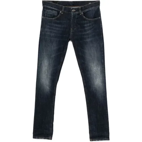 Blaue Denim Hose Slim Fit , Herren, Größe: W36 - Dondup - Modalova